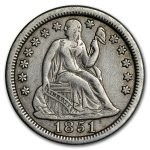 1851 Liberty Seated Dime XF