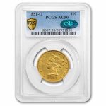 1851-O $10 Liberty Gold Eagle AU-50 PCGS CAC