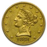 1851-O $10 Liberty Gold Eagle VF Details (Cleaned)