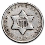 1851-O Three Cent Silver VG
