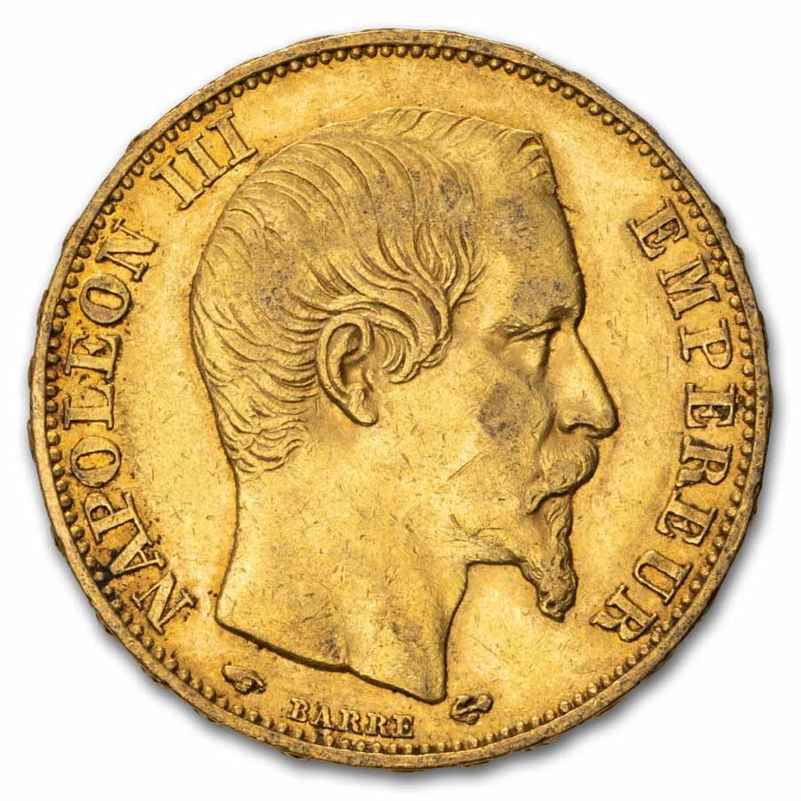 1852-1860 France Gold 20 Francs Napoleon III XF