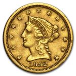 1852 $2.50 Liberty Gold Quarter Eagle XF