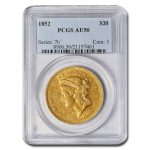 1852 $20 Liberty Gold Double Eagle AU-50 PCGS