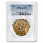 1852 $20 Liberty Gold Double Eagle AU-58 PCGS
