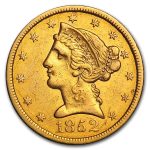 1852 $5 Liberty Gold Half Eagle XF