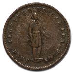 1852 Lower Canada Penny Bank Token VF (Quebec Bank)