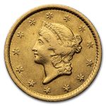 1852-O $1 Liberty Head Gold Dollar AU