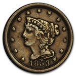 1853 Half Cent VF