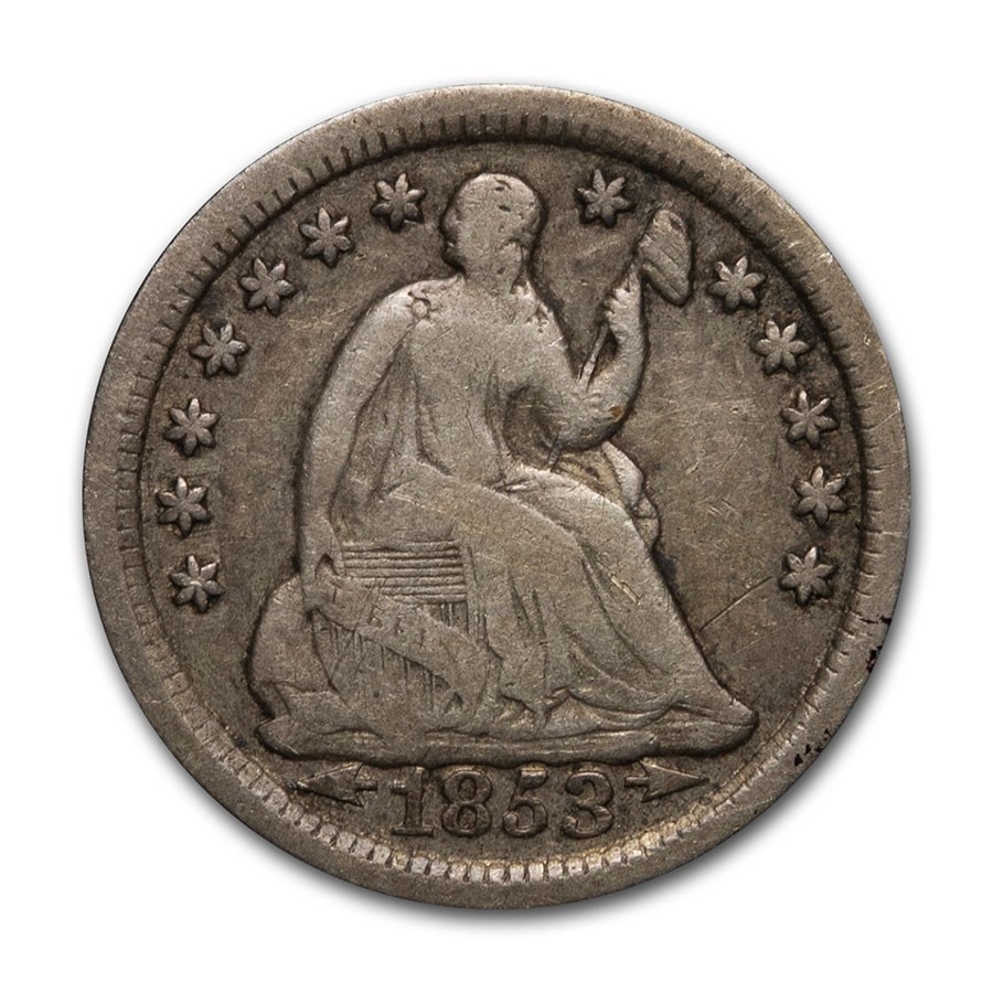 1853 Liberty Seated Half Dime w/Arrows Fine