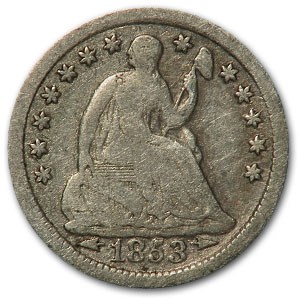 1853 Liberty Seated Half Dime w/Arrows VG