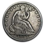 1853 Liberty Seated Half Dollar w/Arrows & Rays Fine