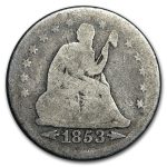 1853 Liberty Seated Quarter w/Arrows & Rays AG