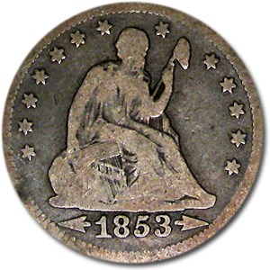 1853 Liberty Seated Quarter w/Arrows & Rays Good