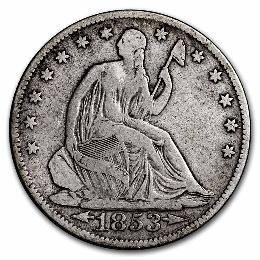 1853-O Liberty Seated Half Dollar w/Arrows & Rays Fine