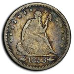 1853-O Liberty Seated Quarter w/Arrows & Rays Fine