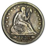 1853-O Liberty Seated Quarter w/Arrows & Rays VF