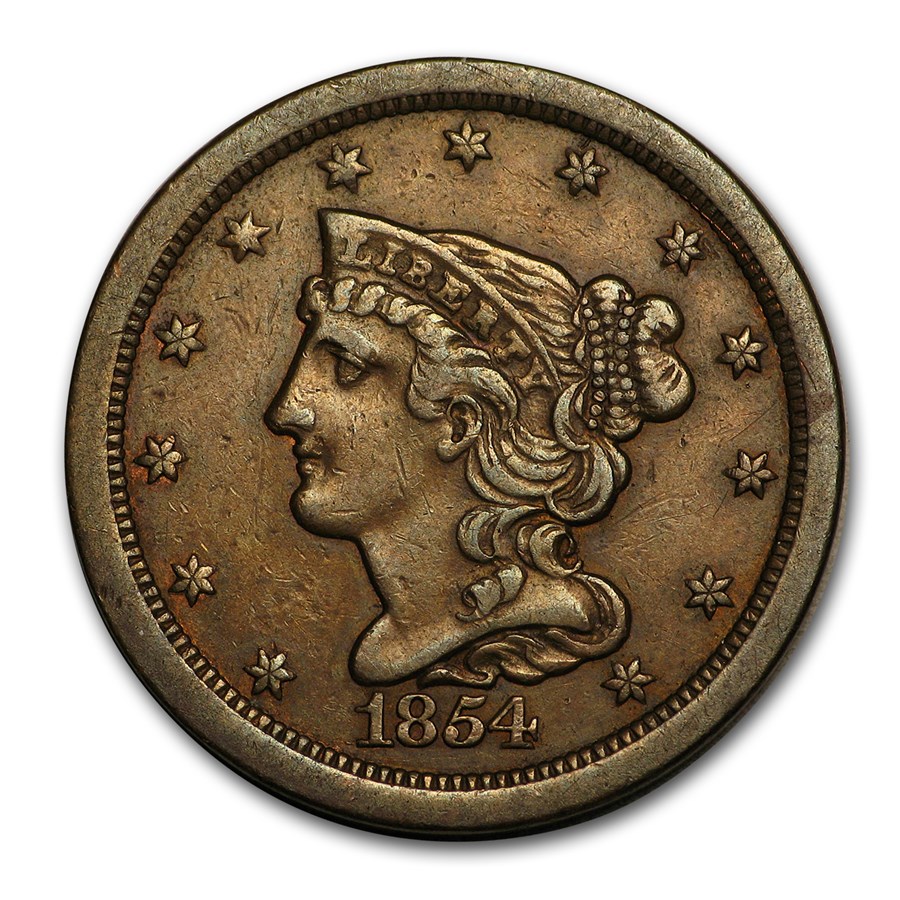 1854 Half Cent AU