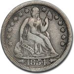1854 Liberty Seated Dime w/Arrows XF