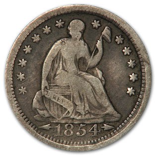 1854 Liberty Seated Half Dime Fine