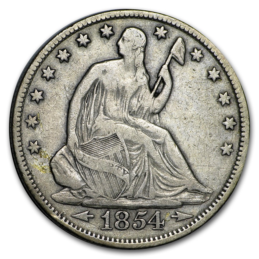 1854 Liberty Seated Half Dollar w/Arrows Fine