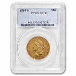 1854-S $10 Liberty Gold Eagle VF-30 PCGS