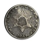 1854 Three Cent Silver VG
