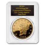1855 $50 Gold Kellogg Restrike Gem Proof SS Central America