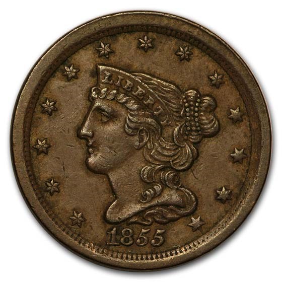 1855 Half Cent AU