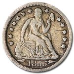 1855 Liberty Seated Dime w/Arrows VF