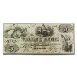 1855 The Valley Bank of Hagerstown, MD $5.00 CU