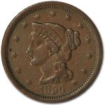 1856 Large Cent Slanted 5 XF