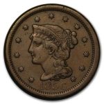 1856 Large Cent Upright 5 XF