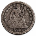1856 Liberty Seated Dime Large Date VG