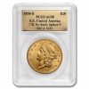 1856-S $20 Liberty Gold SS Central America AU-58 PCGS (No Serif)