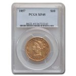 1857 $10 Liberty Gold Eagle XF-45 PCGS