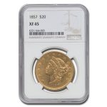 1857 $20 Liberty Gold Double Eagle XF-45 NGC