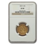 1857-C $5 Liberty Gold Half Eagle XF-40 NGC