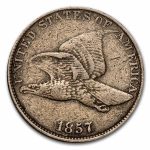 1857 Flying Eagle Cent MPD in Eagle VF
