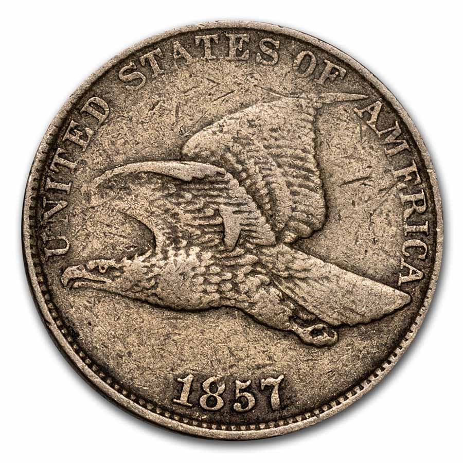 1857 Flying Eagle Cent MPD in Eagle VF