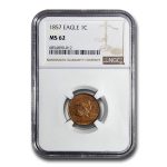 1857 Flying Eagle Cent MS-62 NGC