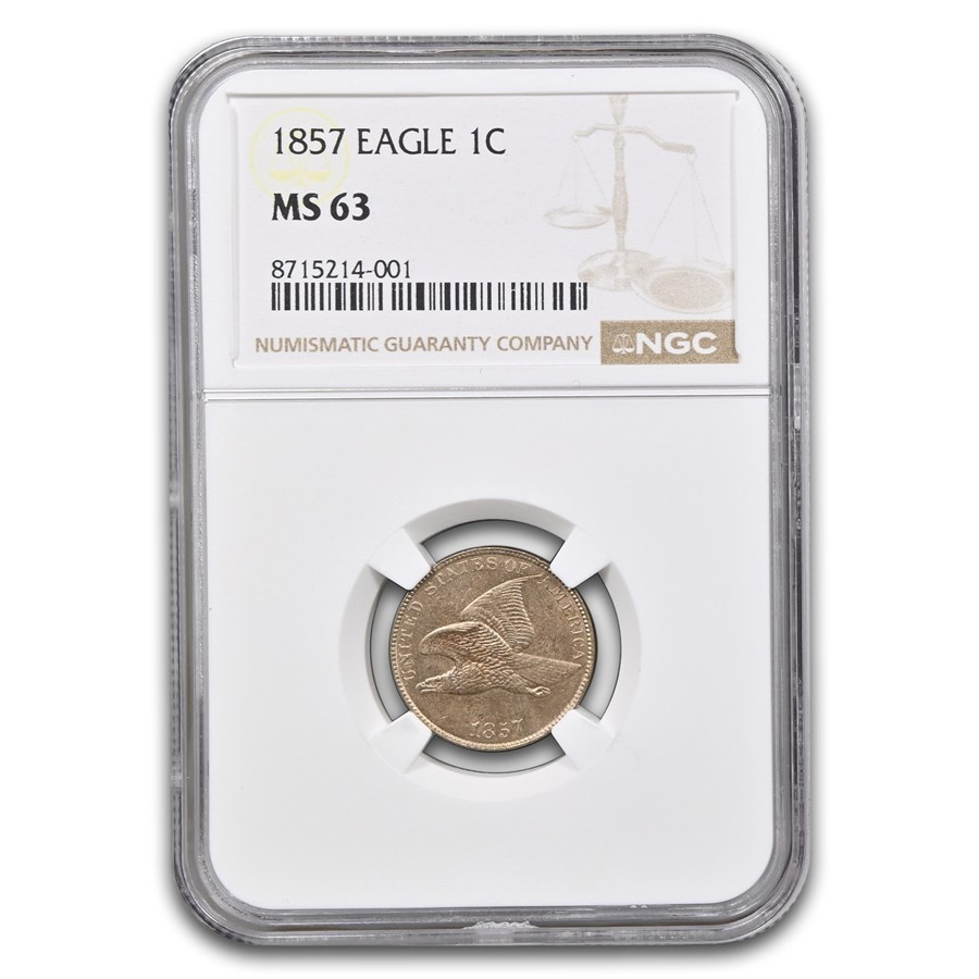 1857 Flying Eagle Cent MS-63 NGC