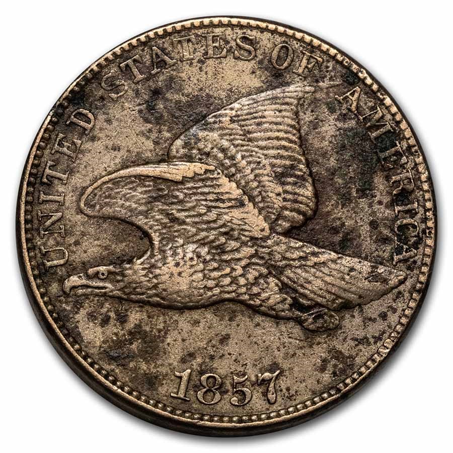 1857 Flying Eagle Cent XF Details