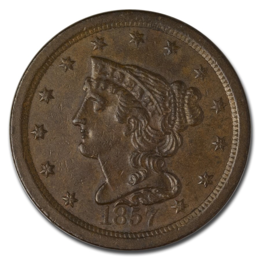1857 Half Cent AU