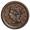 1857 Large Cent Sm Date AU