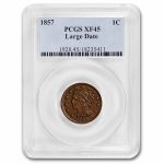 1857 Large Date Large Cent XF-45 PCGS