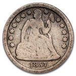 1857 Liberty Seated Dime VG
