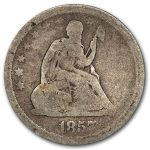 1857 Liberty Seated Quarter Good