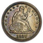 1857 Liberty Seated Quarter XF