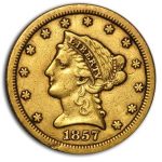 1857-S $2.50 Liberty Gold Quarter Eagle Fine