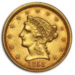 1858 $2.50 Liberty Gold Quarter Eagle XF